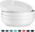 KooK Pasta Bowl, Salad Bowls, Bowls, Serving Bowls, Soup, Ceramic, Large Capacity, Microwave & Dishwasher Safe, Set of 4, 40 Oz, (White)