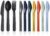 Kyraton Travel Utensils Set for 8, Reusable Plastic Spoons Forks Knives Snapped Together for Portable & Space-Saving Design Cutlery Silverware for Travel, Picnic, Camping, Work, Lunch Boxes
