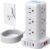 Extension Cord with Multiple Outlets, SMALLRT Flat Plug Surge Protector Power Strip Tower with USB 12 AC Outlets, 6.5FT Ultra Thin Extension Cord Outlet Extender for Home Office, Overload Protection