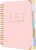 Yoment Hardcover Spiral Notebooks for Work School, B5 Journal Notebook with Tabs Dividers, Multi 5 Subject Notebook College Ruled, 240 Pages Lined Journal for Women, Pink