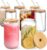 NETANY [ 8pcs Set ] Drinking Glasses with Bamboo Lids and Glass Straw – 16oz Glass Cups, Beer Glasses, Iced Coffee Glasses, Cute Tea Cup, Ideal for Cocktail, Whiskey, Gift – 2 Cleaning Brushes