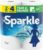 Sparkle Tear-A-Square Paper Towels, 2 Double Rolls (220 Sheets Total) – Strong 2-Ply Towels for Kitchen Cleanup and Everyday Messes