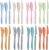 Knives Spoons and Forks Set, Wheat Straw Cutlery Set, Reusable Flatware Set for 8, Utensils for Party, Travel, Work, Picnic, Camping or Daily Use