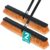 PBHEPJ 24 Inchs Push Broom Outdoor Heavy Duty, Shop Broom with 60″ Long Handle for Cleaning Outdoor or Indoor Tile, Garage, Shop, Deck, Concrete, Wood, Stone, Patio Floor, 2 Pack