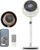 DREO Smart Fan for Bedroom, 120° +120° Omni-Directional Oscillating Fans, 100ft Quiet Pedestal Fan with RGB Light, 9 Speeds, 6 Modes, 20dB, 8H Timer, Wi-Fi/Voice/Alexa, 35-40″ Floor Fans with Remote