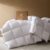 Pacific Coast Goose Feather Down Fiber Comforters King Size, Extra Fluffy White Duvet Insert, Ultra-Soft, Breathable, All Season Hotel Luxury Bedding Comforters, 8 Corner & Center Loops (106″x90″)