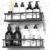 YASONIC Shower Caddy Adhesive, Rustproof Shower Shelves for Inside Shower, Large Capacity Bathroom Organizers and Storage, Shower Storage with Removable Hooks, No Drill Bathroom Accessories Black