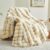 BEDELITE Faux Fur Throw Blanket for Couch, Decorative Tie-Dye Khaki Plush Bubble Blanket – Super Soft & Cozy Fluffy Faux Rabbit Fur Blanket for Women Gift, 60×80 Inches