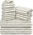 Jacquotha 8 Piece Black and Ivory Towel Set, Super Soft & Absorbent Cotton Striped Towels for Bathroom Decor, 2 Bath, 2 Hand, 4 Washcloths
