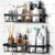 Moforoco Shower Caddy Shelf Organizer Rack, Self Adhesive Black Bathroom Shelves Basket, Home Farmhouse Wall Inside Organization and Storage Decor Rv Accessories, First Camper Apartment Essentials