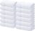 Infinitee Xclusives Luxury Wash Cloths for Showering [13×13] – 100% Cotton Washcloths [Pack of 12], Soft and Absorbent Face Towels for Bathroom Wash Clothes, Gym, and Spa (Brilliant White)
