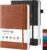 Lined Journal Notebook, A5 (5.7” x 8.4″), 2 Pack Journaling Notebooks for Women Men Writing Work, Leather Hardcover, 160 Pages per Note Book, 100GSM Thick Paper, School Office Supplies, Black & Brown