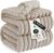 Bedsure GentleSoft Blankets Queen Size for Bed – Cozy Soft Blankets for Women, Cute Large Fleece Throws for Girls, Beige, 90×90 Inches