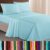 Elegant Comfort Luxurious 1500 Premium Hotel Quality Microfiber Three Line Embroidered Softest 4-Piece Bed Sheet Set, Wrinkle and Fade Resistant, King, Aqua Blue