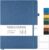College Ruled Notebook, A4 Hardcover Leather Notebook for Work, Lined Notebook Journal for Women, Men, 192 Thick Paper, 8.5″ x 11″, Large Notebook with Pockets, Professional Business Notebook, Blue