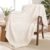 Exclusivo Mezcla Fleece Throw Blanket for Couch, Extra Large Fuzzy Ivory Bed Blankets, Soft Cozy Plush Sofa Throws for All Seasons, 50×70 Inches