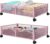 PHINOX Under the Bed Storage Containers with Wheels, Under Bed Storage, Under Bed Shoe Storage Organizer Drawer, Tool-free Assembly Metal Underbed Storage Containers -Pink