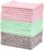 Amazon Basics Microfiber Cleaning Cloths, Ultra-Soft and Highly Absorbent, Streak-Free, Lint-Free, Scratch-Free, Washable, for Car Detailing and Glass Cleaning, 16″ x 12″, Green/Gray/Pink, 24-Pack