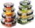 8 Pack Borosilicate Glass Food Storage Containers with Lids, Glass Meal Prep Containers, Airtight Bento Lunch Boxes with Snap Locks, Oven, Freezer and Dishwasher Safe, BPA Free, Kitchen Storage Set