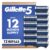 Gillette 5 Men’s 5-Blade Razor Blade Refills, 12 Count