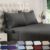 DREAMCARE King Size Sheets Set – 4 pcs Breathable Cooling Sheets – up to 21″ Extra Deep Pocket King Sheet Set with Side Pockets – Extra Soft 100% Brushed Hypoallergenic Hotel Luxury Bedding – Gray