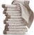 Cleanbear Wash Cloths 12 Pack, Jacquard Weaved Cotton Washcloth for Body and Face, 13.5 by 13 Inches Soft Face Towels for Sensitive Skin (Light-Brown)