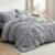 Bedsure King Size Comforter Set Grey – Bed in a Bag Bedding Set 7 Pieces, GentleSoft™ Pintuck Bed Set Gift for Family, All Season Down Alternative Comforter with Sheets, Pillowcases & Shams