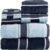 Lavish Home 6 Piece Bathroom Towels Set – 525 GSM 100% Cotton Bathroom Accessories – 2 Bath Sheets, 2 Hand Cloths , and 2 Wash Cloths – Soft Towel Set for Shower, Gym, Dorm, and Spa (Navy)