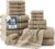 LANE LINEN Towel Set for Bathroom – 18-Pack 100% Cotton Towel, Zero Twist, Includes 6 Bath, 6 Hand & 6 Washcloth, Suitable for All Body Types, Soft & Quick Dry, Ideal for Airbnb & Spa – Tapue