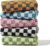 Madi-Cadi Hand Towels 5 Pack – Cotton Face Towels Soft, Absorbent, and Decorative Checkered Design for Bathroom, Kitchen, Gym, and Spa – 13 x 29 Inches for Any Occasion